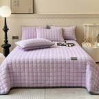 Soft Plush Square-Textured Bedspread Throw Blanket 79x90 Inches Multiple Colors
