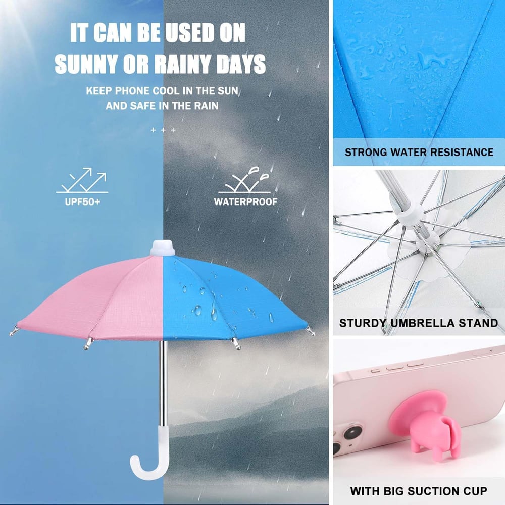 Phone Umbrella Suction Cup Stand Anti-Glare Sunshade Holder for Smartphones Portable Weatherproof Plastic