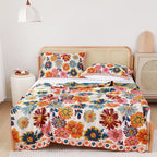 Reversible Cotton Quilt Lightweight Summer Blanket Jacquard Design Full Queen Sizes