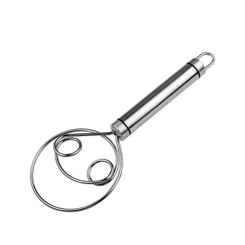 Stainless Steel Dough Whisk Ergonomic Handle Compact Lightweight Kitchen Tool
