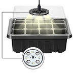 Seed Starter Trays with Grow Light Kit 5 Sets Adjustable Humidity Clear Root View Black Green