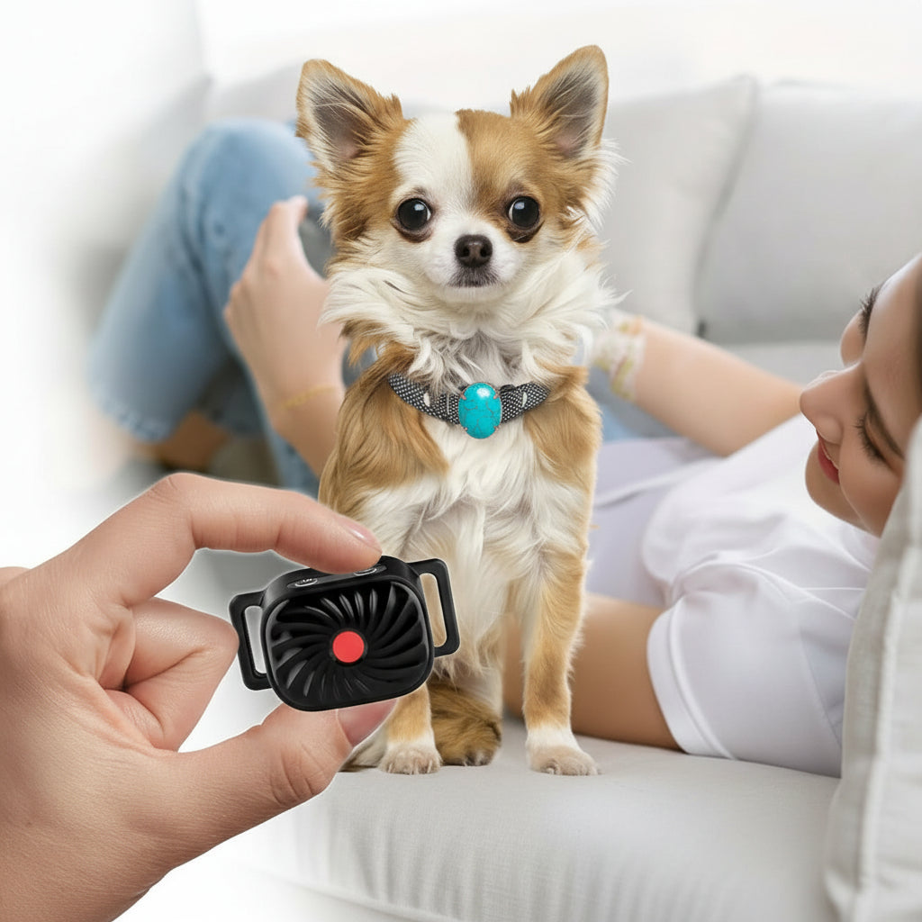 BarkCalm Mini Anti-Bark Collar for Small Dogs with Sound and Vibration, Adjustable Waterproof Training Collar