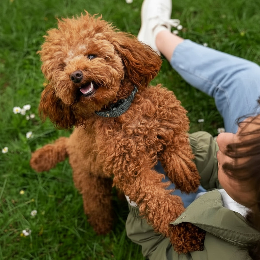 BarkCalm Mini Anti-Bark Collar for Small Dogs with Sound and Vibration, Adjustable Waterproof Training Collar