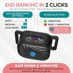 BarkCalm Mini Anti-Bark Collar for Small Dogs with Sound and Vibration, Adjustable Waterproof Training Collar