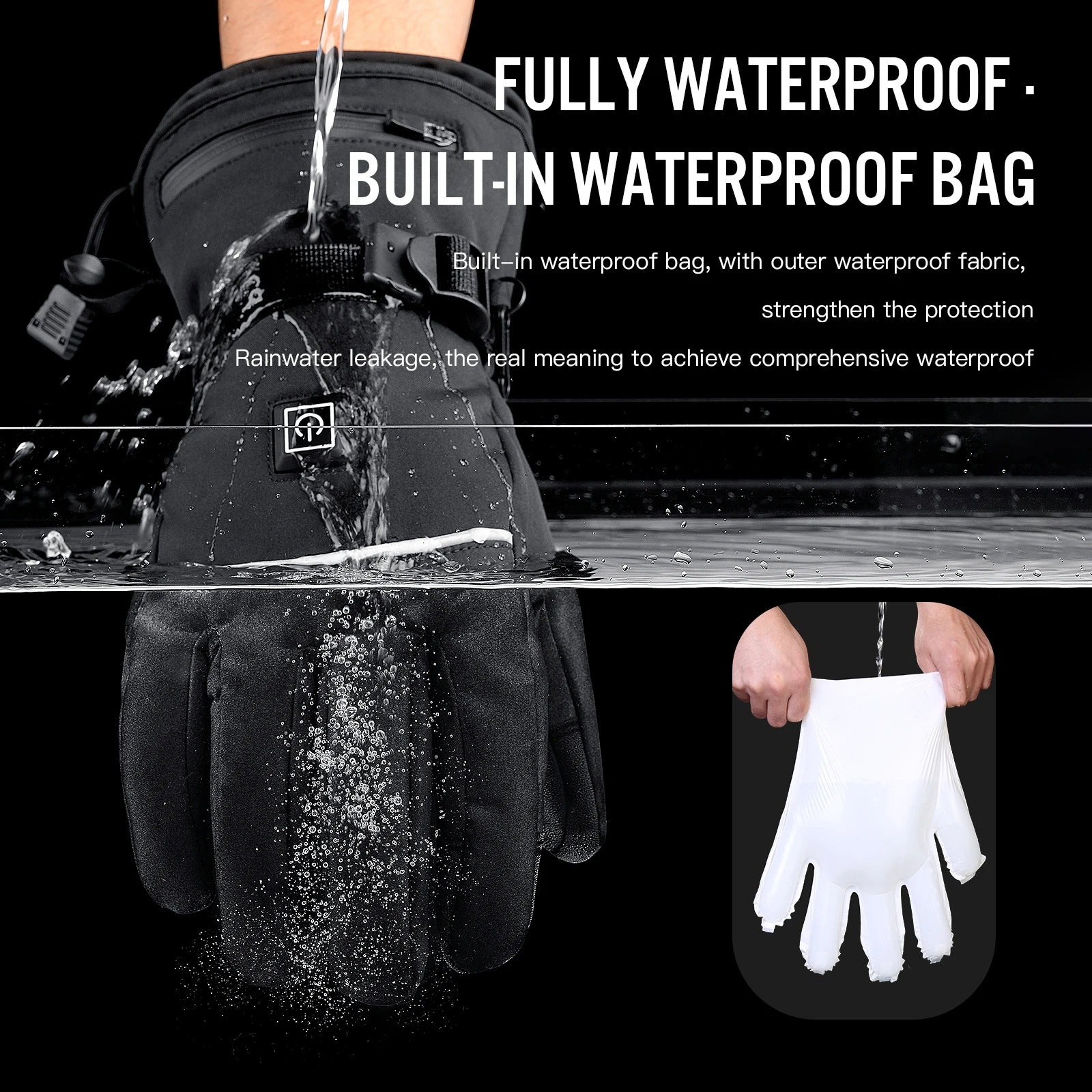 Battery-Powered Heated Gloves with Adjustable Heat Settings Touchscreen Waterproof Winter Gloves