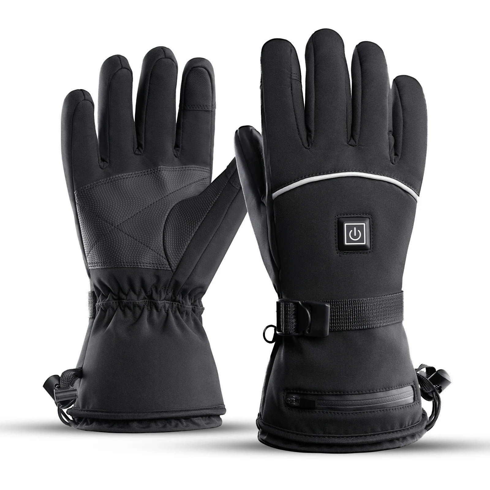 Battery-Powered Heated Gloves with Adjustable Heat Settings Touchscreen Waterproof Winter Gloves