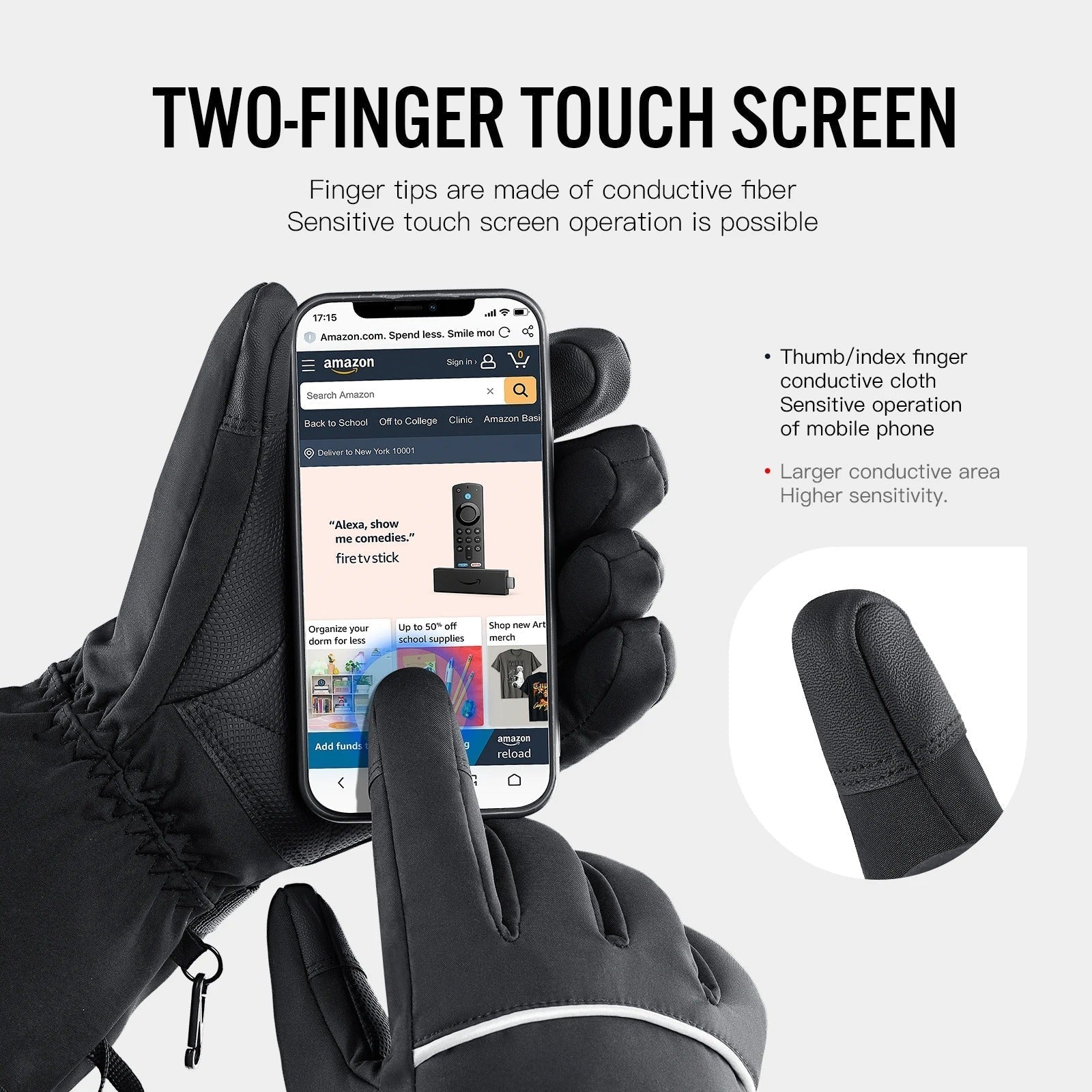 Battery-Powered Heated Gloves with Adjustable Heat Settings Touchscreen Waterproof Winter Gloves