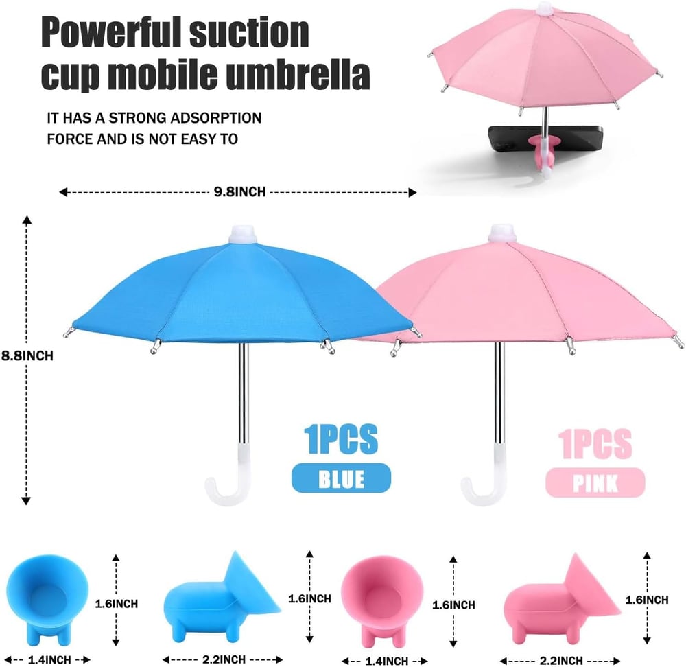 Phone Umbrella Suction Cup Stand Anti-Glare Sunshade Holder for Smartphones Portable Weatherproof Plastic