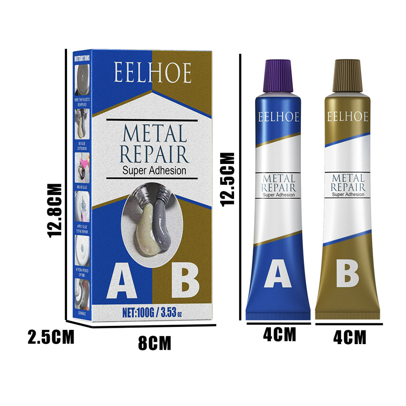 Metal Repair Adhesive Epoxy 2-Part Fast Curing High Strength Heat Resistant for DIY Home Automotive Marine Repairs