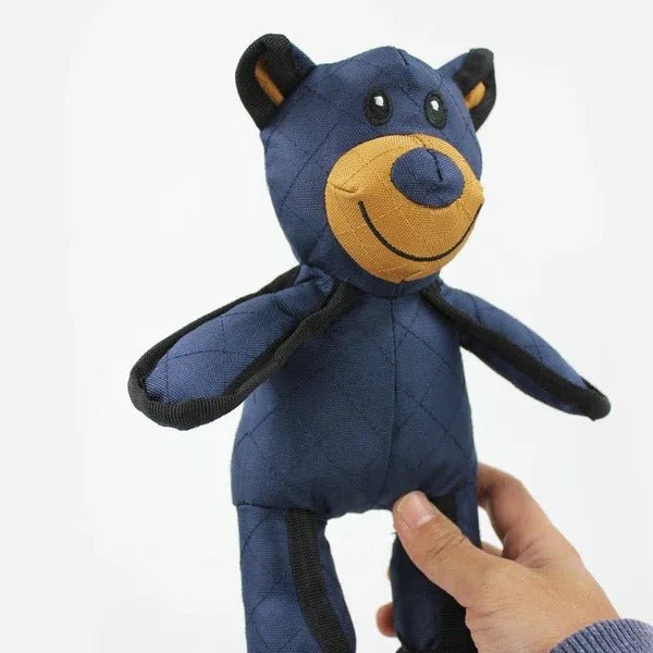 Bearbite Interactive Dog Toy Natural Rubber Chew Toy for Strong Chewers Brown Green Blue 14cm