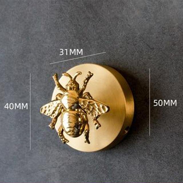 Golden Brass Wall Hooks Handmade Animal Head Design Decorative Coat Hooks for Home