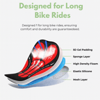 Bikeride Gel-Padded Cycling Shorts Unisex Breathable Polyester Saddle Pain Relief