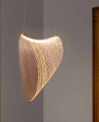 Birch Wood Pendant Light Rustic Natural Hanging Lamp for Living Room Dining Area