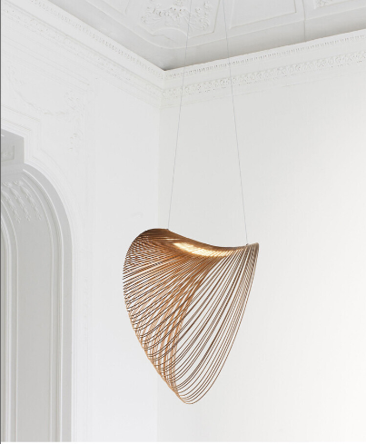 Birch Wood Pendant Light Rustic Natural Hanging Lamp for Living Room Dining Area