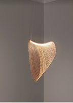 Birch Wood Pendant Light Rustic Natural Hanging Lamp for Living Room Dining Area