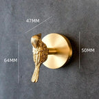 Golden Brass Wall Hooks Handmade Animal Head Design Decorative Coat Hooks for Home