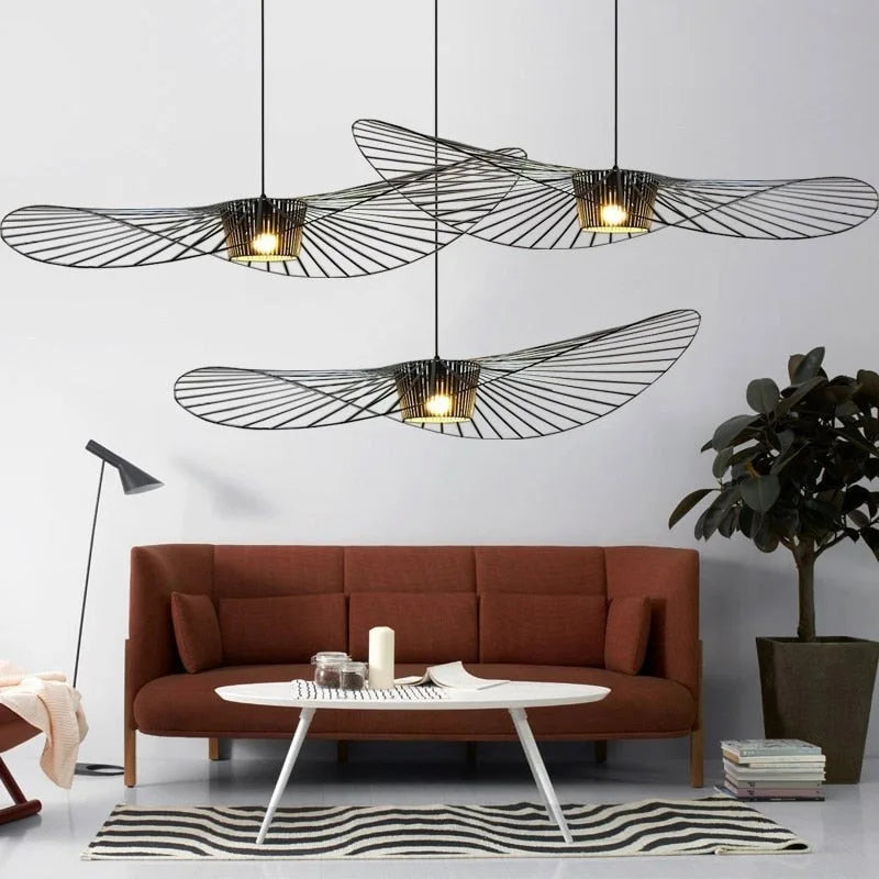 Black Pendant Lamp Hat Design Modern Chic Pendant Light Multiple Sizes