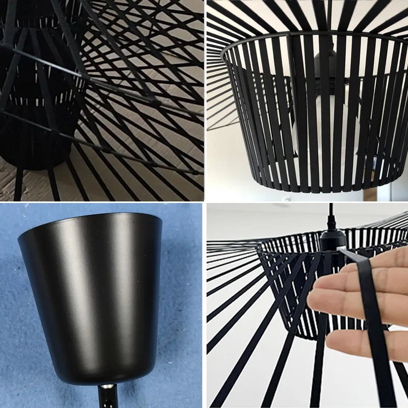 Black Pendant Lamp Hat Design Modern Chic Pendant Light Multiple Sizes