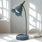 Modern Flower LED Table Lamp Touch-Activated USB Rechargeable Warm Light ABS Plastic