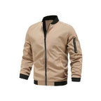 Men’s Lightweight Suede-Like Bomber Jacket Water-Repellent Slim Fit Casual Outerwear with Zipper Closure