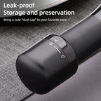 Wine Bottle Cap Stopper with Food-Grade Silicone Seal, Rotating Champagne Cork Design, Black, Fits Wine Beer Soda Bottles