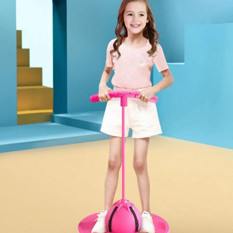BounceBallster Balance Trainer with Non-Slip Platform and Padded Handle for Indoor Outdoor Jumping and Stability