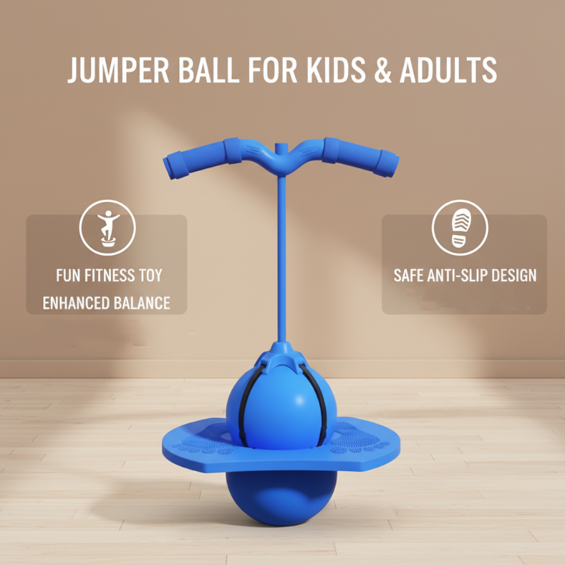 BounceBallster Balance Trainer with Non-Slip Platform and Padded Handle for Indoor Outdoor Jumping and Stability