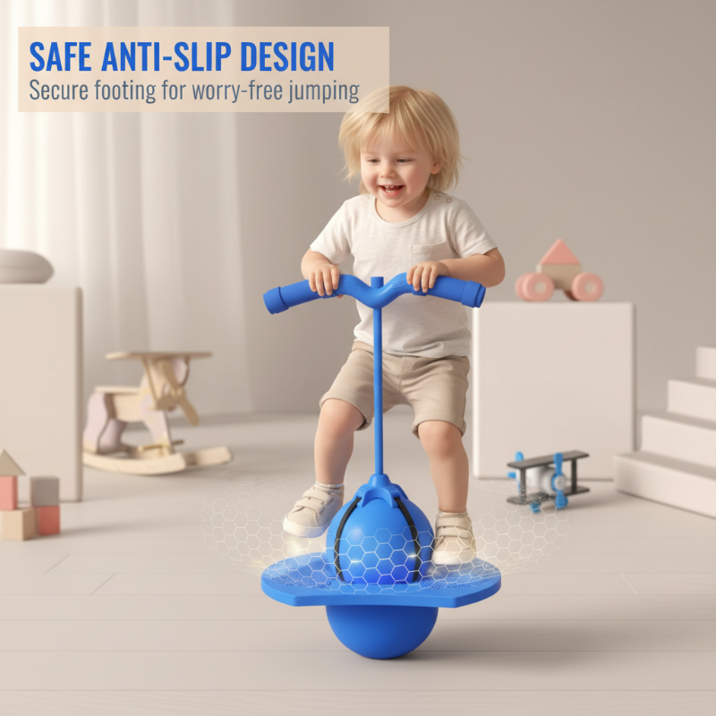 BounceBallster Balance Trainer with Non-Slip Platform and Padded Handle for Indoor Outdoor Jumping and Stability