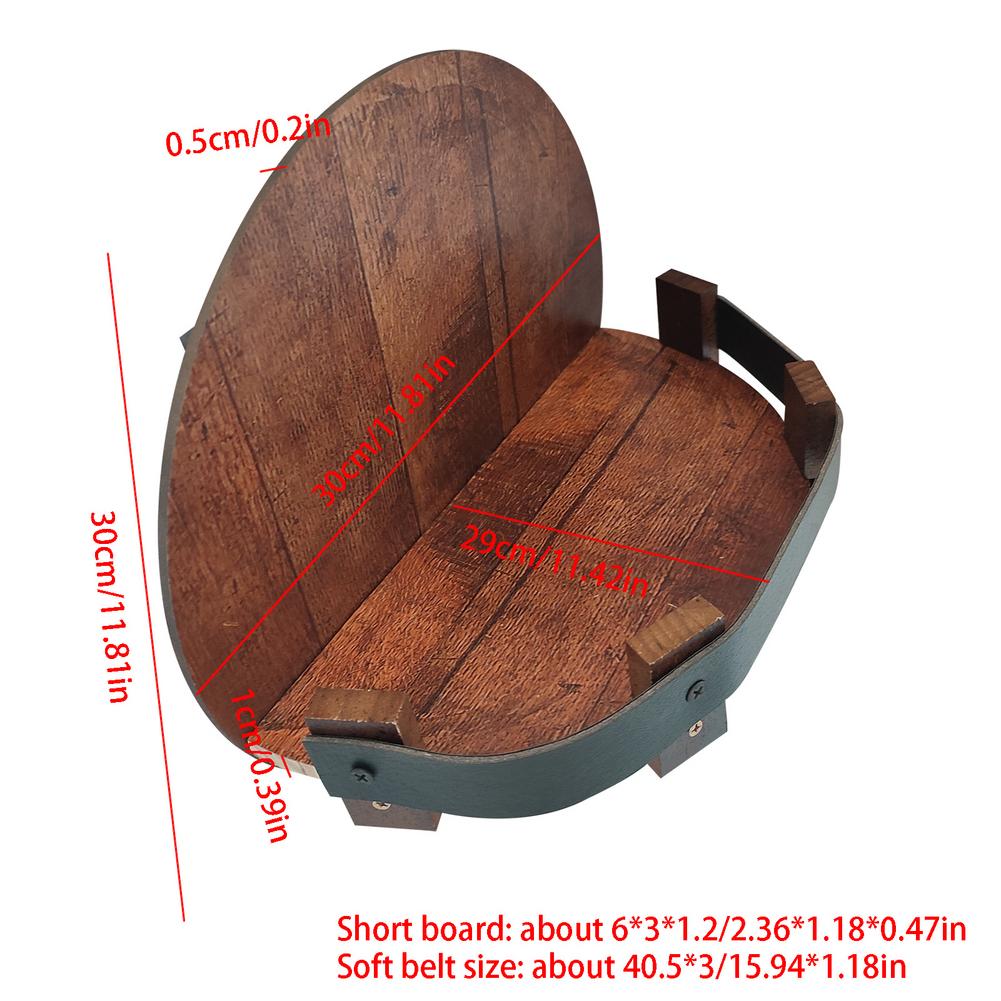 Rustic Oak Wall Shelf for Whiskey Display Reclaimed Barrel Wood Circular 7-Bottle Capacity