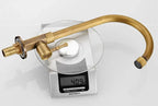 Antique Brass Kitchen Faucet Single Handle Vintage High-Arc Spout Cold Water Sink Faucet