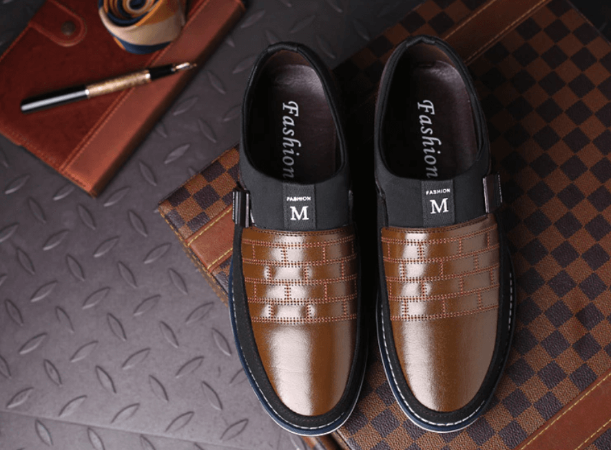 Breathable Leather Men's Shoes Orthopedic Support Slip-Resistant Casual Dress Sneakers