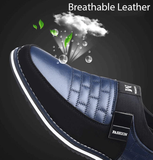 Breathable Leather Men's Shoes Orthopedic Support Slip-Resistant Casual Dress Sneakers