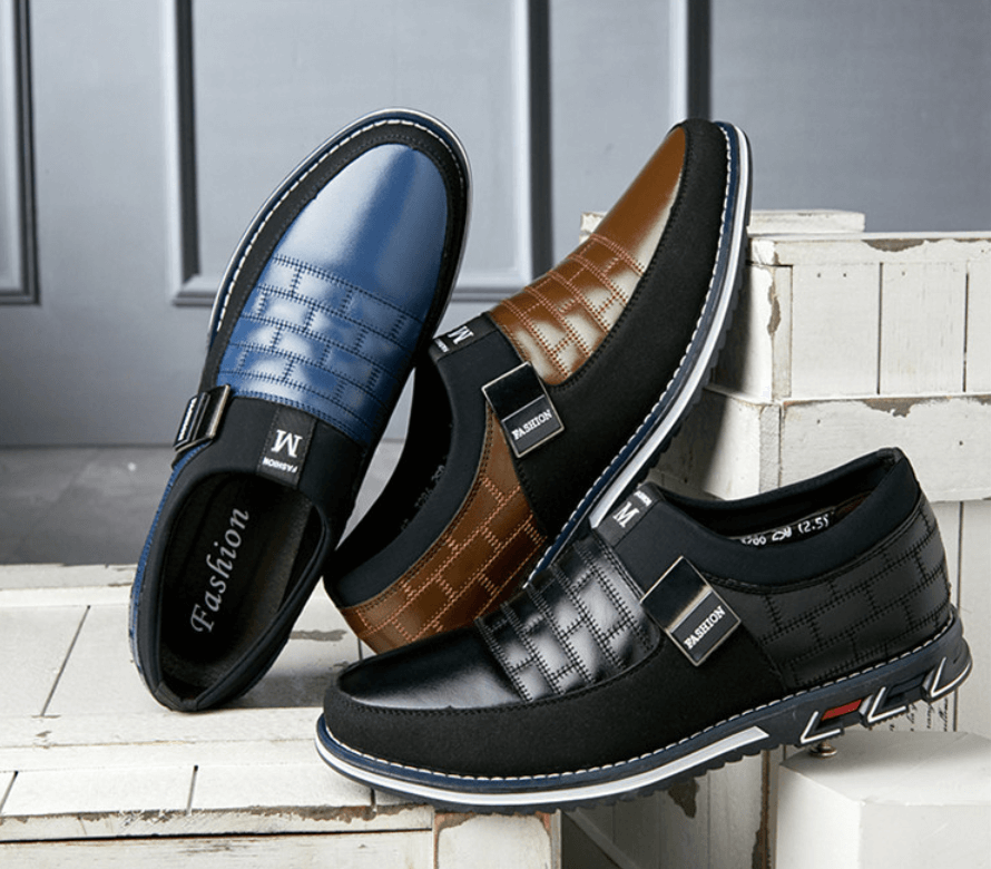 Breathable Leather Men's Shoes Orthopedic Support Slip-Resistant Casual Dress Sneakers