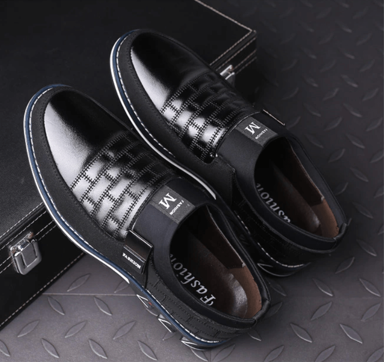Breathable Leather Men's Shoes Orthopedic Support Slip-Resistant Casual Dress Sneakers