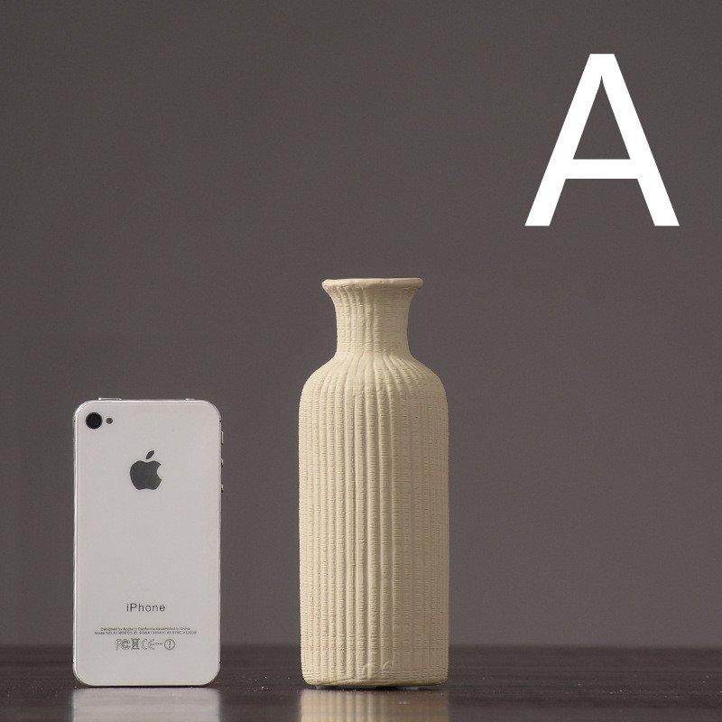 Harrow Ceramic Flower Vase Pot Minimalist Solid Hue Brown Beige Gray Various Sizes