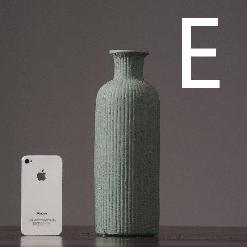 Harrow Ceramic Flower Vase Pot Minimalist Solid Hue Brown Beige Gray Various Sizes