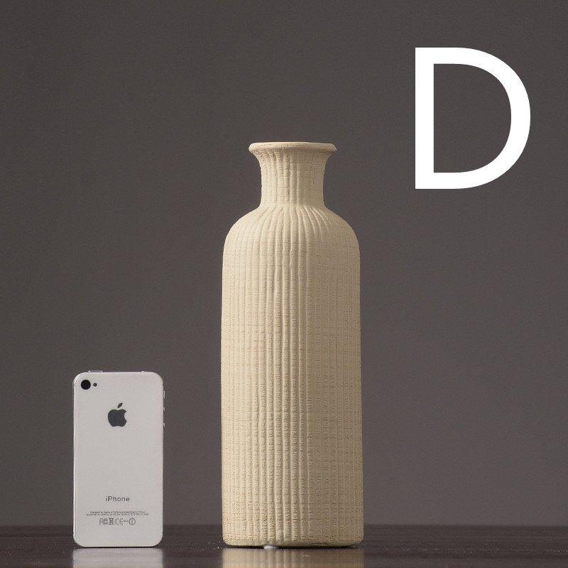 Harrow Ceramic Flower Vase Pot Minimalist Solid Hue Brown Beige Gray Various Sizes