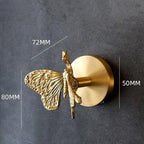 Golden Brass Wall Hooks Handmade Animal Head Design Decorative Coat Hooks for Home