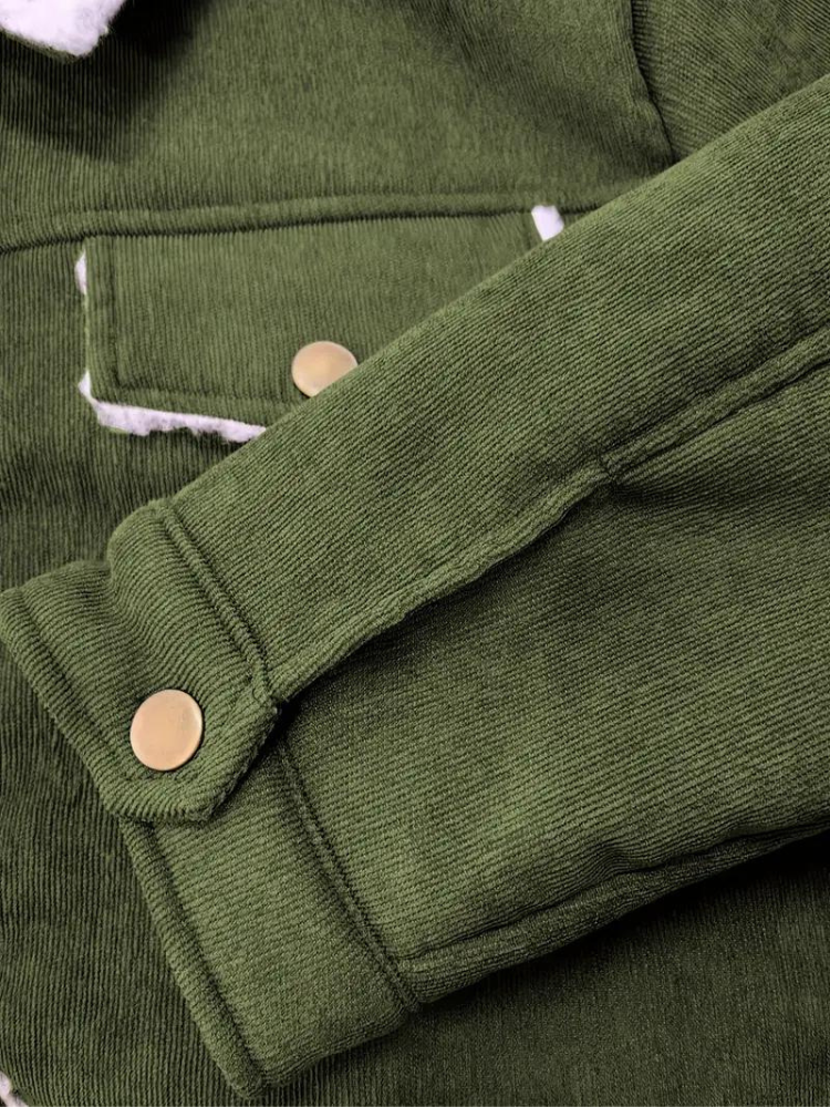Buttoned Women’s Winter Jacket with High Collar Soft Fleece Lining Practical Pockets Layering Coat