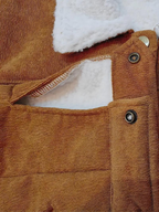 Buttoned Women’s Winter Jacket with High Collar Soft Fleece Lining Practical Pockets Layering Coat
