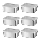 Stainless Steel Food Storage Containers Set 3/6 Pcs Durable Reusable Eco-Friendly Dishwasher Safe