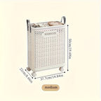 Foldable Laundry Box with Wheels and Castors Mobile Storage Basket for Laundry Room