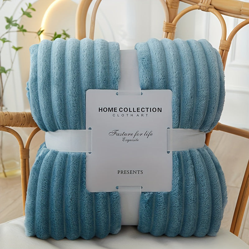 Ultra-Soft Flannel Blanket Polyester Cozy Warm Lightweight Throw for Sofa Bed
