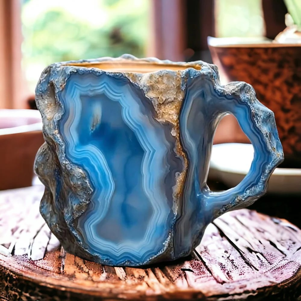 CrystalBrew Crystal Coffee Cup 350ml Mineral Glass for Hot and Cold Drinks