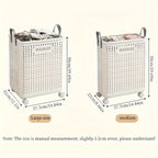 Foldable Laundry Box with Wheels and Castors Mobile Storage Basket for Laundry Room