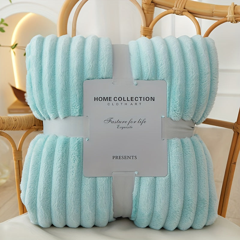 Ultra-Soft Flannel Blanket Polyester Cozy Warm Lightweight Throw for Sofa Bed