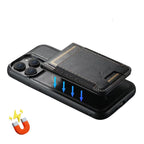 Leather iPhone Case with Card Slot, Stand, and MagSafe Wireless Charging Slim Design