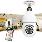 Security Camera Light Bulb 1080P WiFi Outdoor Surveillance with Motion Detection and Night Vision E27 Socket