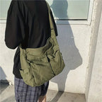Canvas Shoulder Bag for Women Spacious Vintage Durable Lightweight Crossbody with Zipper Closure