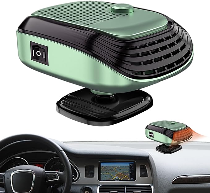 Car Heater Cigarette Lighter 2-in-1 Heating and Cooling Defrost Fan Compact Vehicle Warmer